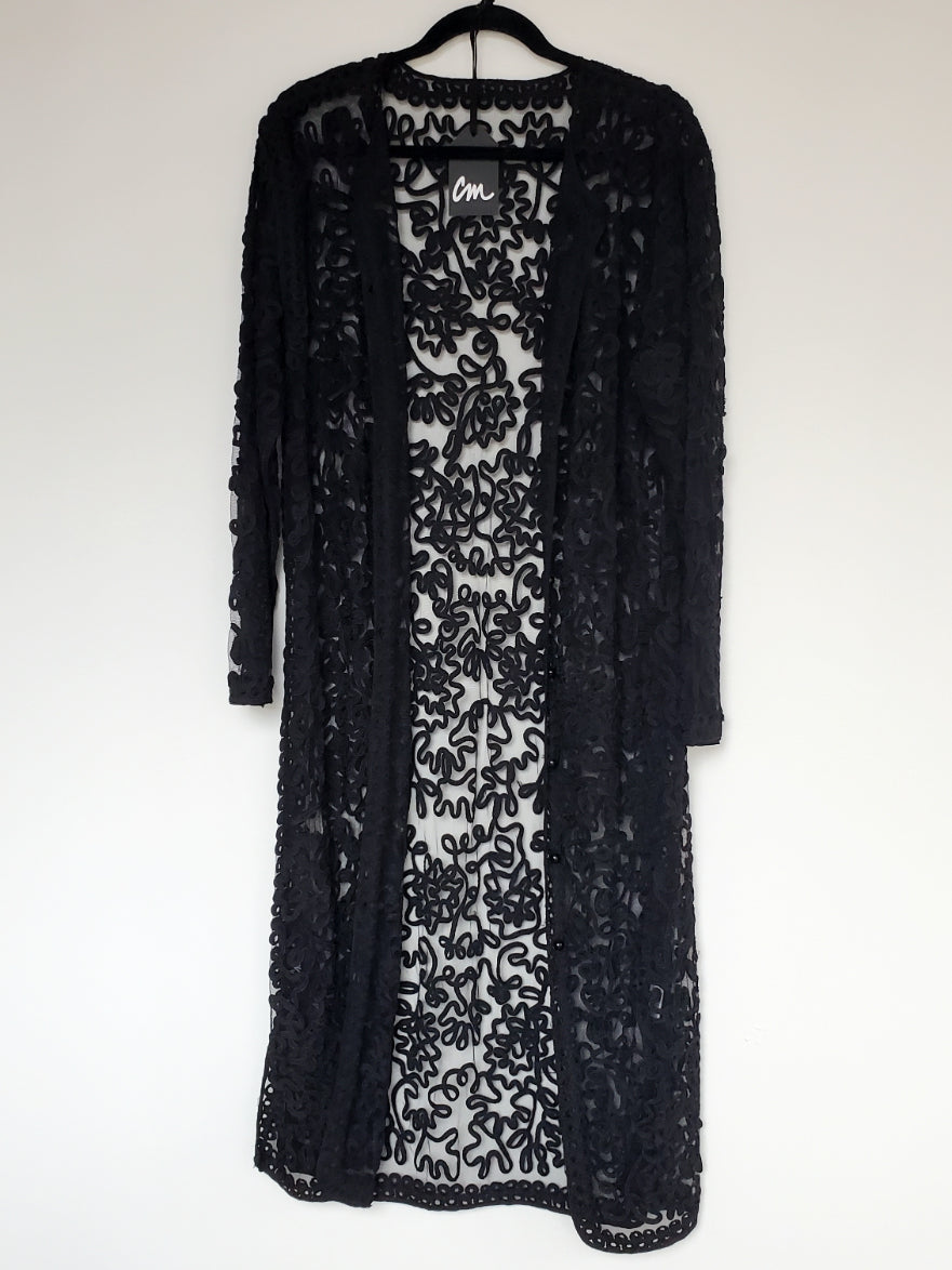 Vintage Black Corded Lace Duster – Cassandra Moy