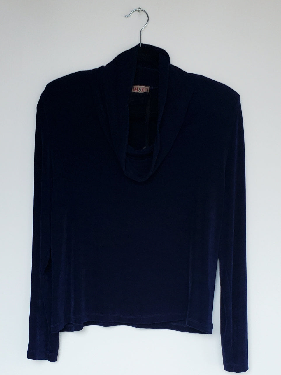 Vintage Blue Turtleneck with Sleeve Cutouts