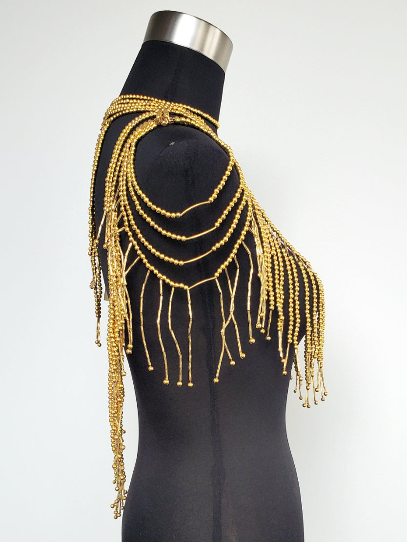 CM 18k Gold Plated Beaded Shawl - 1of1