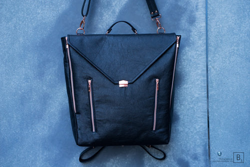 Convertible Black Leather Briefpack