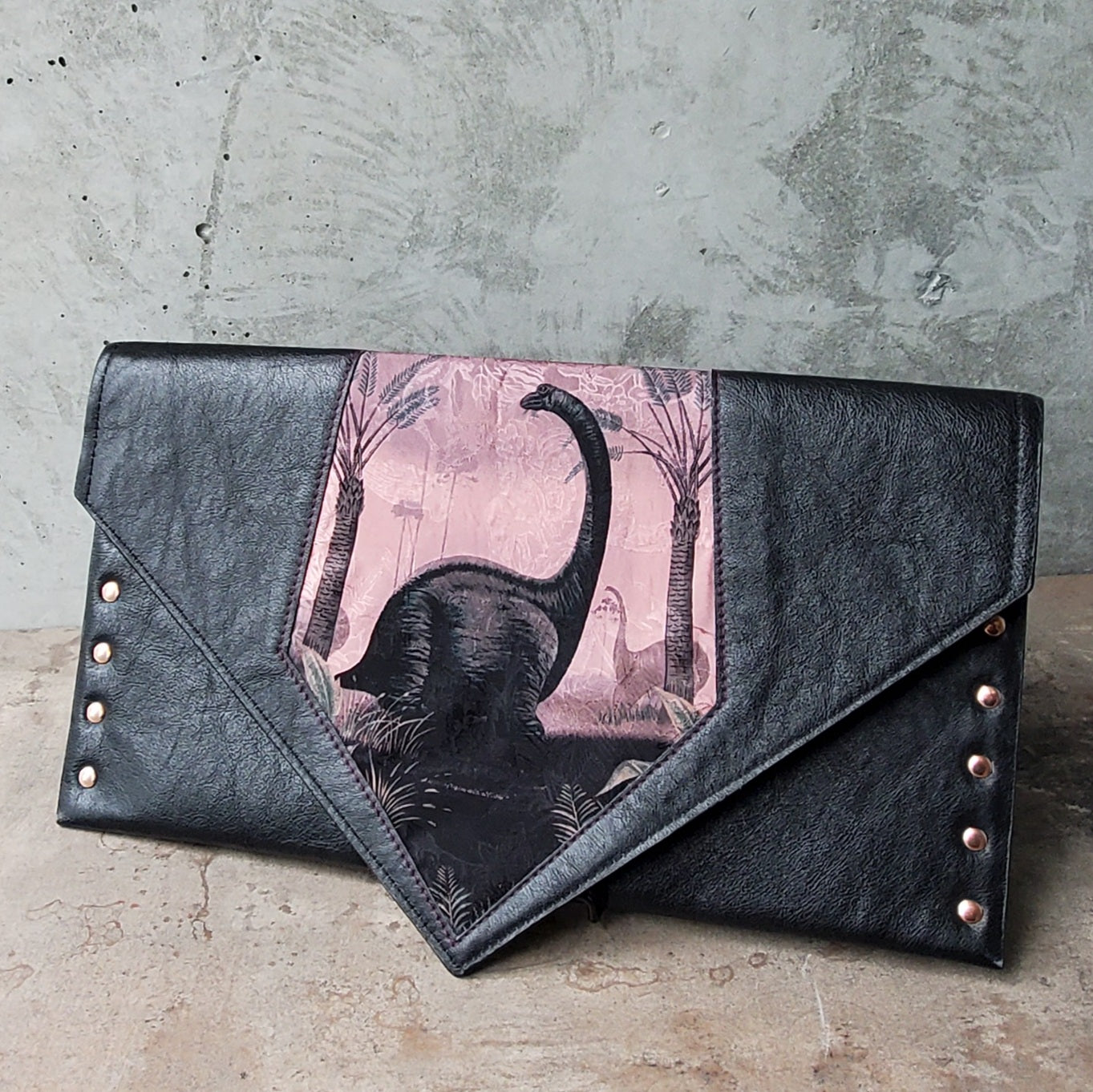 CM Dino Clutch with Silk Tie, Leather & Faux Leather - 1of1